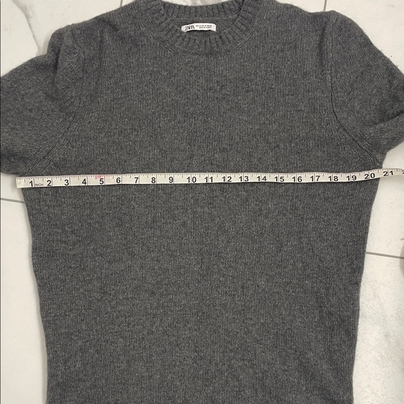 Zara Gray Crew Neck Sweater Long Sleeves Rib Trim 70% Wool Sz S - Picture 12 of 15